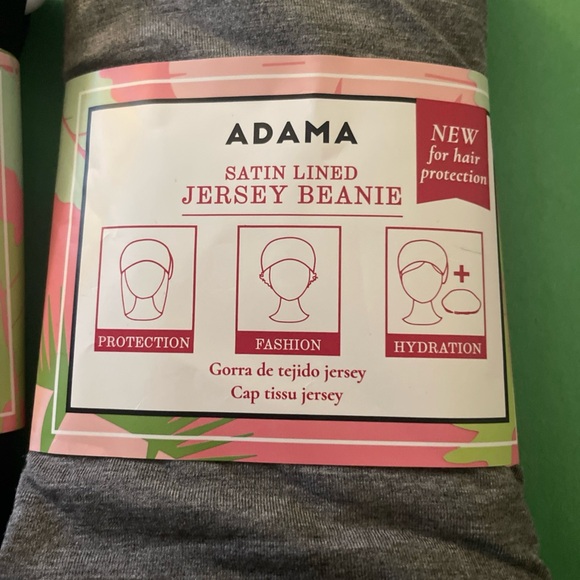 Adam Satin Lined Jersey Beanie - Black and Gray - Picture 2 of 4